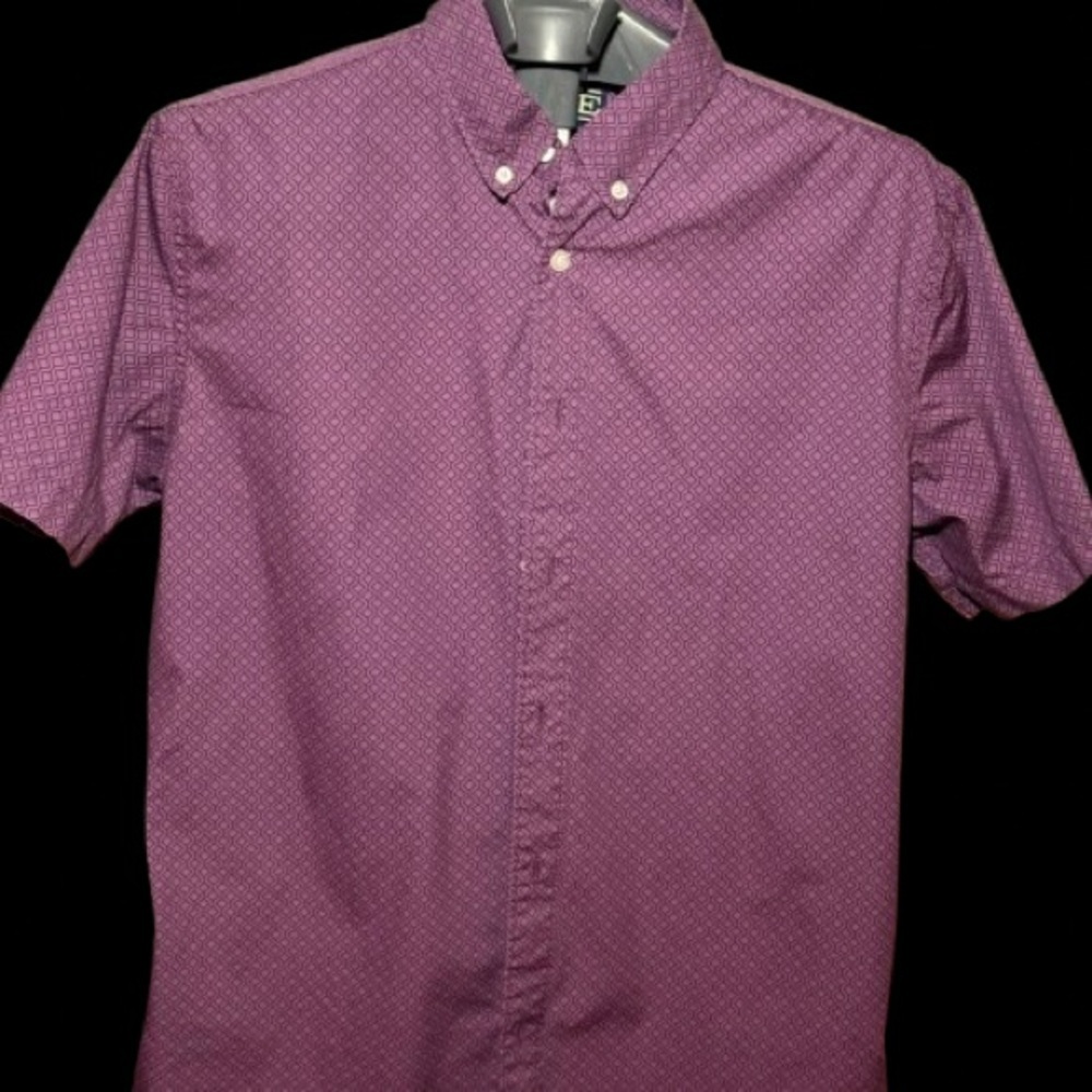 Rye Men's Casual Purple Button-Down Shirt